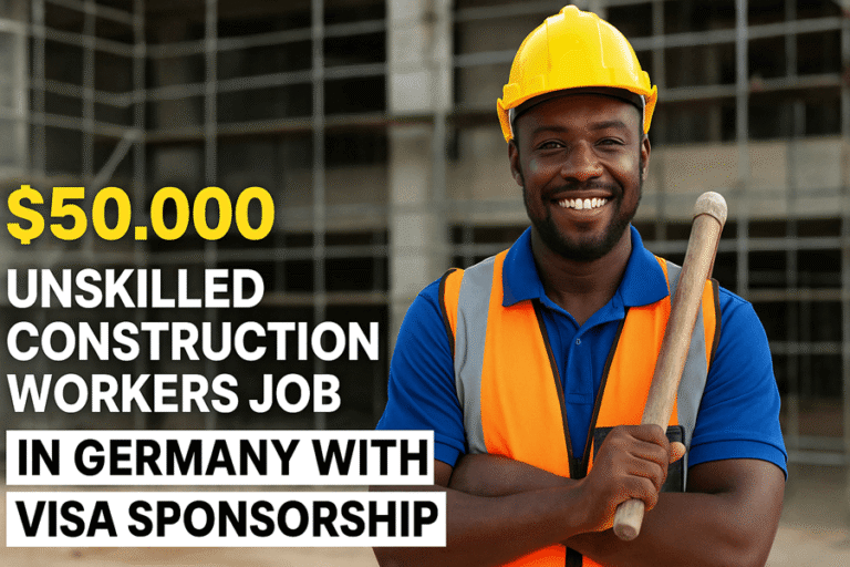 $50,000 Unskilled Construction Workers Job in Germany with Visa Sponsorship