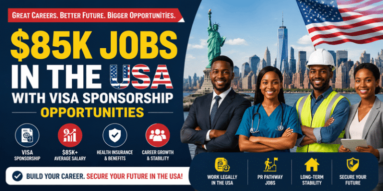 $85K Jobs in the USA with Visa Sponsorship Opportunities